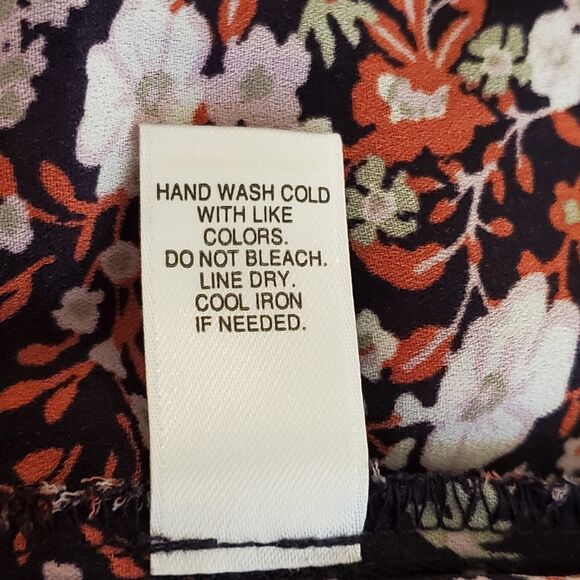 Est 1948 Tunic Blouse 18/20 Black Pink Floral V Neck Gathered 3/4 Sleeve - Picture 7 of 7